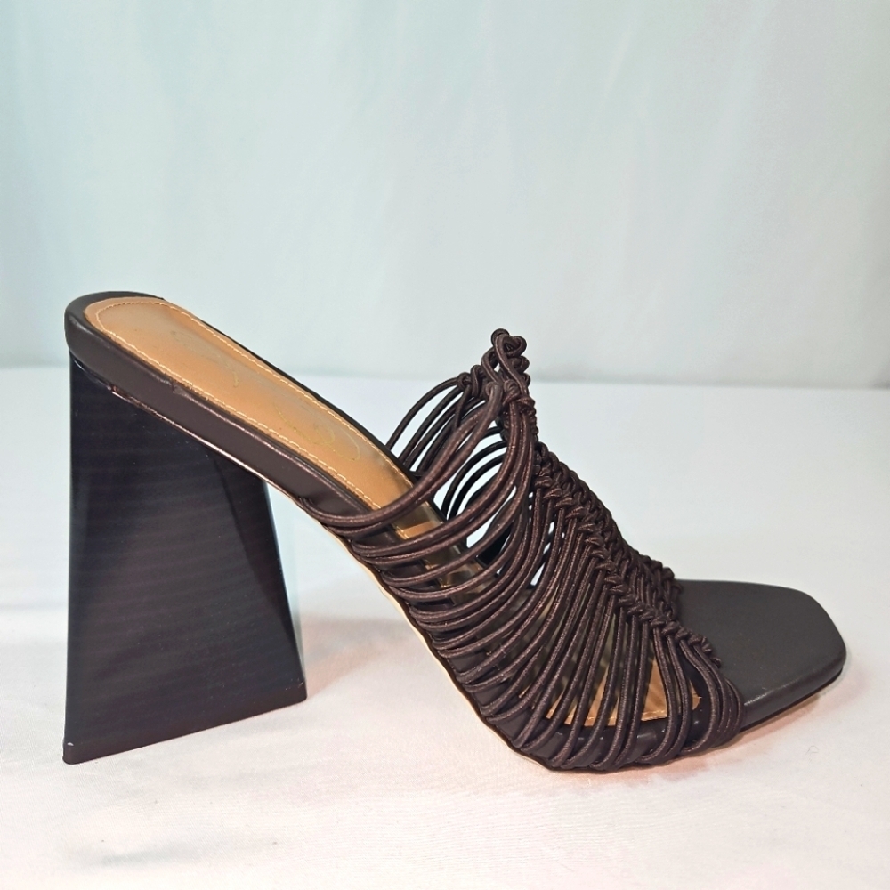 Sam Edelman Brown Strappy High Heel Mules